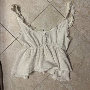 Urban Outfitters white lace babydoll top